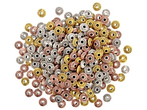 Round Spacer Bead appx 8mm in 3 Antique Tones 300 pieces total