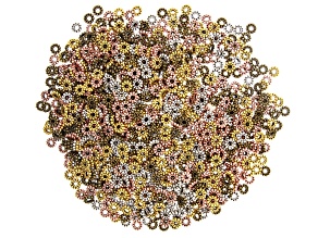 Daisy Spacer Beads appx 6mm in 4 Antique Tones appx 1,000 pieces total