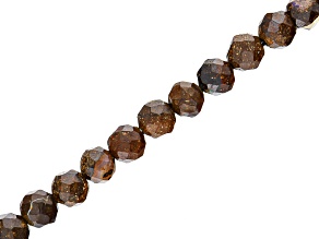 Australian Boulder Opal & Ironstone Faceted appx 3mm Round Bead Strand appx 15-16"