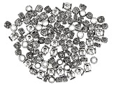 Textured Metal Bead Kit in 5 Styles in Antique Silver Tone appx 150 Pieces Total