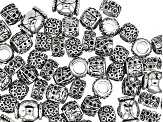 Textured Metal Bead Kit in 5 Styles in Antique Silver Tone appx 150 Pieces Total