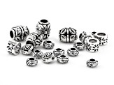 Metal Flower Spacer Bead Kit in 4 Styles in Antique Silver Tone 200 Pieces Total