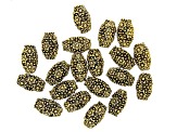 Metal Flower Vase Shape Spacer Beads in 4 Sizes in Antique Gold Tone 60 Pieces Total
