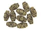Metal Flower Vase Shape Spacer Beads in 4 Sizes in Antique Gold Tone 60 Pieces Total