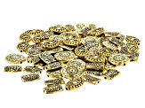 Large Metal Patterned Spacer Beads in 4 Styles in Antiqued Gold Tone 80 Pieces Total