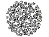 Indonesian Inspired Metal Spacer Beads in 5 Styles in Antique Silver Tone 60 Pieces Total