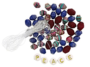 Picture of Akola Assorted Karatasi, Raffia, and "Peace" Letter Beads