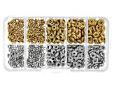Metal Spacer Bead Kit in 5 Styles in Antique Silver & Gold Tone 500 Pieces Total