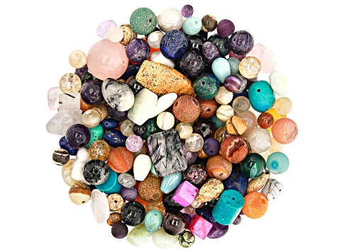 1lb Multi-Stone Mixed Bead Parcel in Assorted Shapes and Sizes
