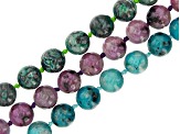 Download Multi-Color Mixed Stone appx 8mm Round Endless Hand-Knotted Bead Strand Set of 3 appx 32 ...