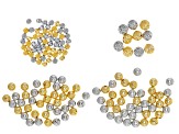 Metal Spacer Beads in 4 Styles in Gold Tone & Silver Tone appx 150 Pieces Total