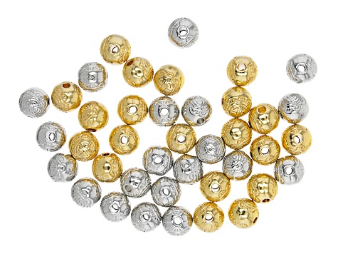 Metal Spacer Beads in 4 Styles in Gold Tone & Silver Tone appx 150 Pieces Total