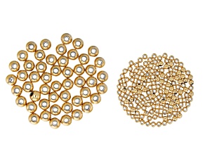 Gold Tone Stainless Steel Round Spacer Beads in 2 Sizes 200 Pieces Total