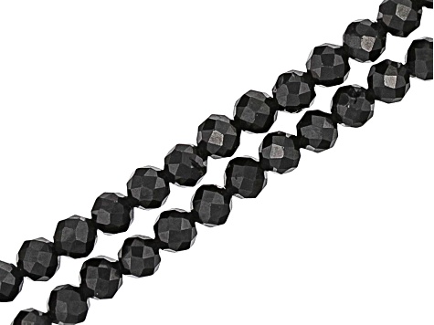 Black Spinel Faceted Round appx 2-3mm Bead Strand Set of 10 appx 12-12.5"