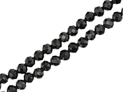 Black Spinel Faceted Round appx 2-3mm Bead Strand Set of 10 appx 12-12.5"