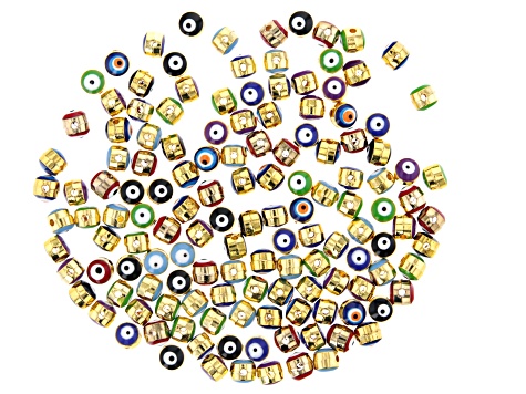 Metal & Enamel Round appx 5mm Beads in 7 Colors 140 Beads Total
