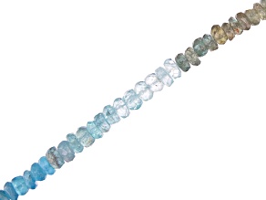 Multi-Color Apatite Banded Faceted appx 4-5.5mm Rondelle Bead Strand appx 15-16"