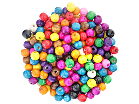 Multi-Color Wood Rondelle appx 4x3-12x11mm Beads 6,000 Beads Total