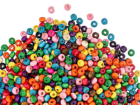 Multi-Color Wood Rondelle appx 4x3-12x11mm Beads 6,000 Beads Total -  JLW11823