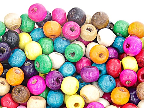 Multi-Color Wood Rondelle appx 4x3-12x11mm Beads 6,000 Beads Total