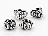Indonesian Inspired Triangle & Square Shape Spacer Beads in Antique Silver Tone 200 Pieces Total