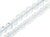 Man-Made Opalite Large Hole Round & Rondelle appx 8-10mm Bead Strand Set of 2 appx 8"