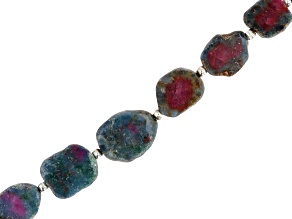Ruby in Kyanite Round Slice appx 8x7-15x11mm Shape Bead Strand appx 15-16"