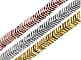 Hematine Chevron appx 6x1mm Bead Strand Set of 3 in 3 Tones appx 15-16"