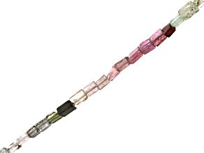 Multi-Color Tourmaline Appx 4x3mm Rectangle Bead Strand appx 18"