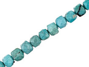 Turquoise Faceted appx 2mm Cube Bead Strand appx 15-16"