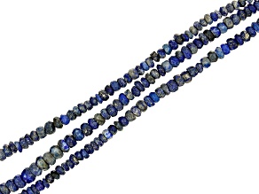Lapis Lazuli Faceted appx 4x2-5x3mm Rondelle Bead Strand Set of 3 appx 15-16"