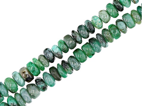 Emerald Graduated appx 4x2-6x3mm Rondelle Bead Strand Set of 2 appx 15-16"
