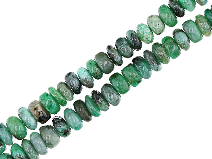 Emerald Graduated appx 4x2-6x3mm Rondelle Bead Strand Set of 2 appx 15-16  - JLW12017