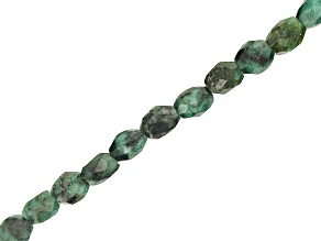 Emerald Graduated Faceted Oval appx 9x6-12x8mm Shape Bead Strand appx 15-16"