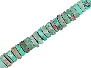 Turquoise Wheel appx 4-10mm Shape Bead Strand appx 15-16"