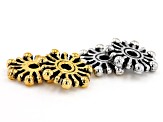Starlight Design Round Spacer Beads in Antiqued Silver and Antiqued Gold Tones appx 500 Pieces Total