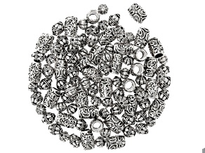Metal Spacer Beads in Antique Silver Tone in 3 Styles 100 Pieces Total