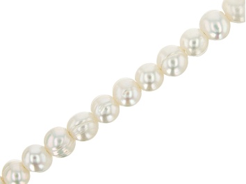 Picture of White Cultured Freshwater Pearl Potato appx 8-9mm Shape Bead Strand appx 13-14"