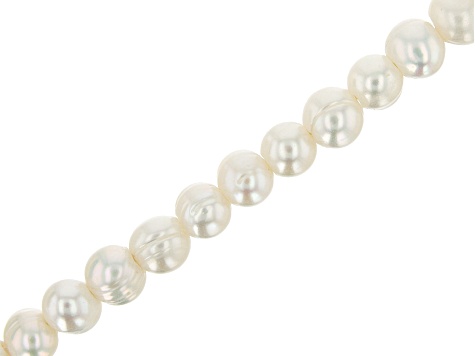 White Cultured Freshwater Pearl Potato appx 8-9mm Shape Bead Strand ...