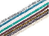 Chinese Crystal Glass Faceted appx 3x2-3.5x2.5mm Rondelle Bead Strand Set of 8 in Assorted Colors