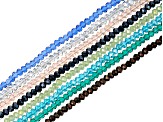 Chinese Crystal Glass Faceted appx 3x2-3.5x2.5mm Rondelle Bead Strand Set of 8 in Assorted Colors