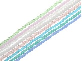 Chinese Crystal Glass Faceted appx 3x2-3.5x2.5mm Rondelle Bead Strand Set of 8 in Assorted Colors