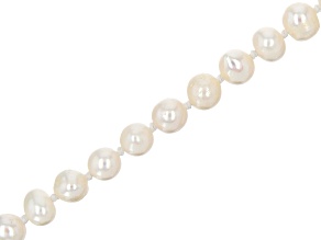White Cultured Freshwater Pearl Potato appx 6-7mm Shape Knotted Bead Strand appx 18"