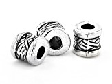 Lightweight Electroform Tube Shape Large Hole Beads in Antiqued Silver Tone 500 Pieces Total