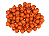 Orange Theaceae Wood Round Beads with Large Hole in 4 Sizes 500 Pieces Total