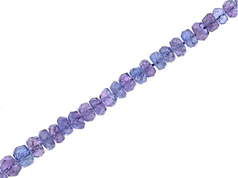 Tanzanite Graduated Faceted appx 3-5mm Rondelle Bead Strand appx 15-16"
