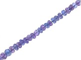 Tanzanite Graduated Faceted appx 3-5mm Rondelle Bead Strand appx 15-16"