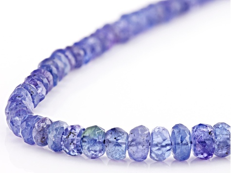 Tanzanite Graduated Faceted appx 3-5mm Rondelle Bead Strand appx 15-16"