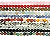 Multi-Stone Round appx 6mm Bead Strand Set of 10 appx 13-14"