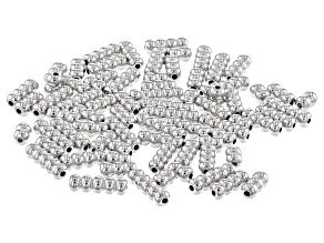 Silver Tone Metal Tube Shape Spacer Beads in 4 Sizes 80 Beads Total